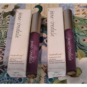 BNIB~JANE IREDALE Lot of (2)Hyaluronic Acid Lip Gloss in Tourmaline